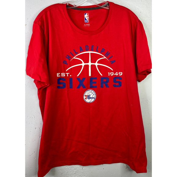 Philadelphia 76ers‎ NBA Red Short Sleeve T-Shirt, Sz XL - Picture 1 of 3